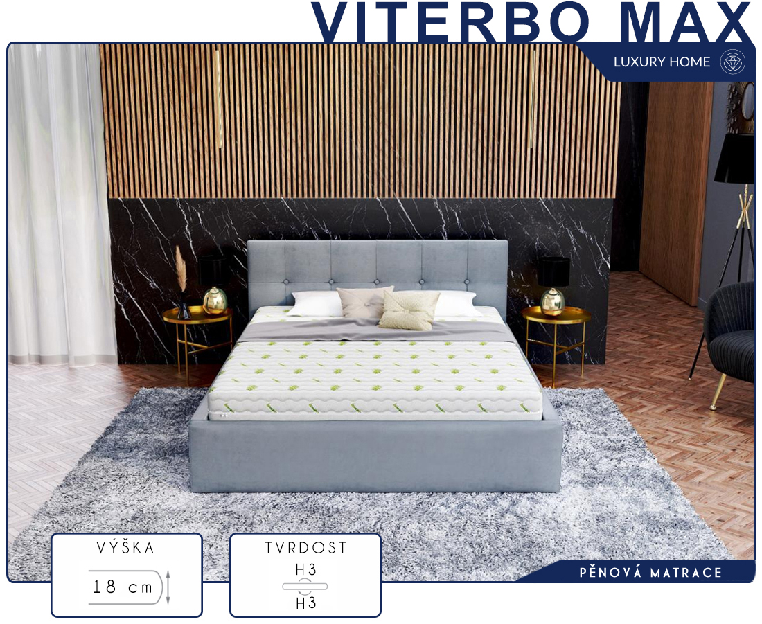 Pěnová matrace VITERBO MAX ALOE VERA 160x200 cm 18 cm