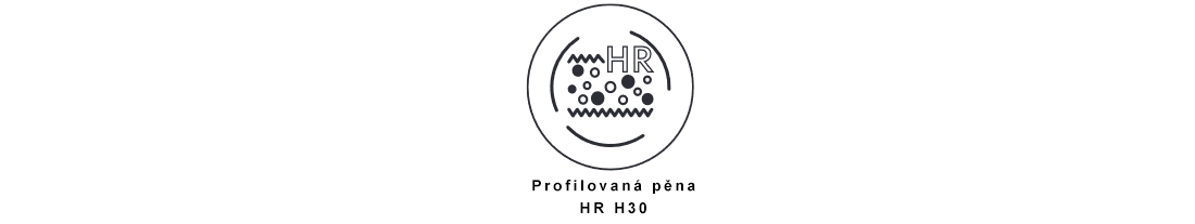 Přistýlka z profilované 7zónové pěny HR H30 NERO MAX 100x200 cm 8cm