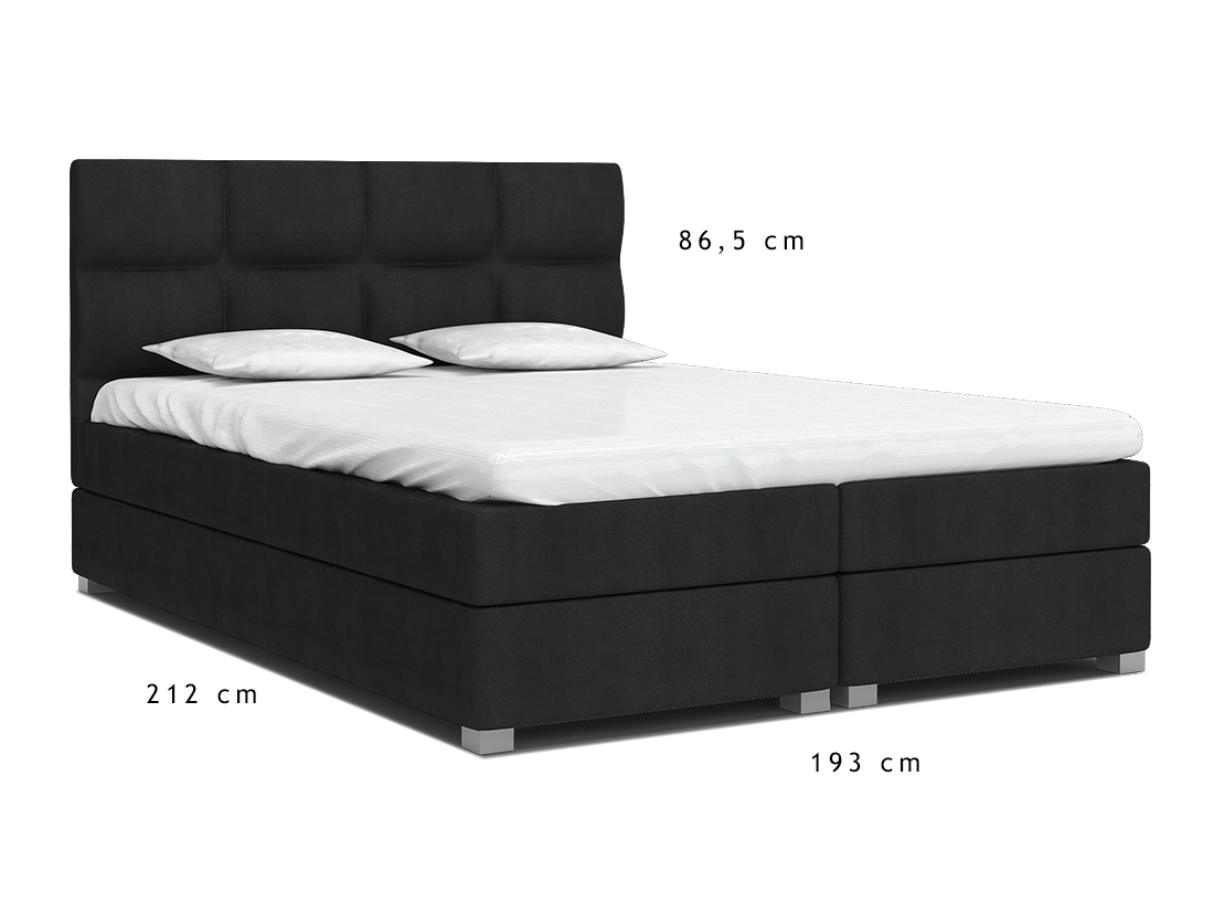 Luxusní postel SPRING BOX 180x200 s kovovým zdvižným roštem ČERNÁ