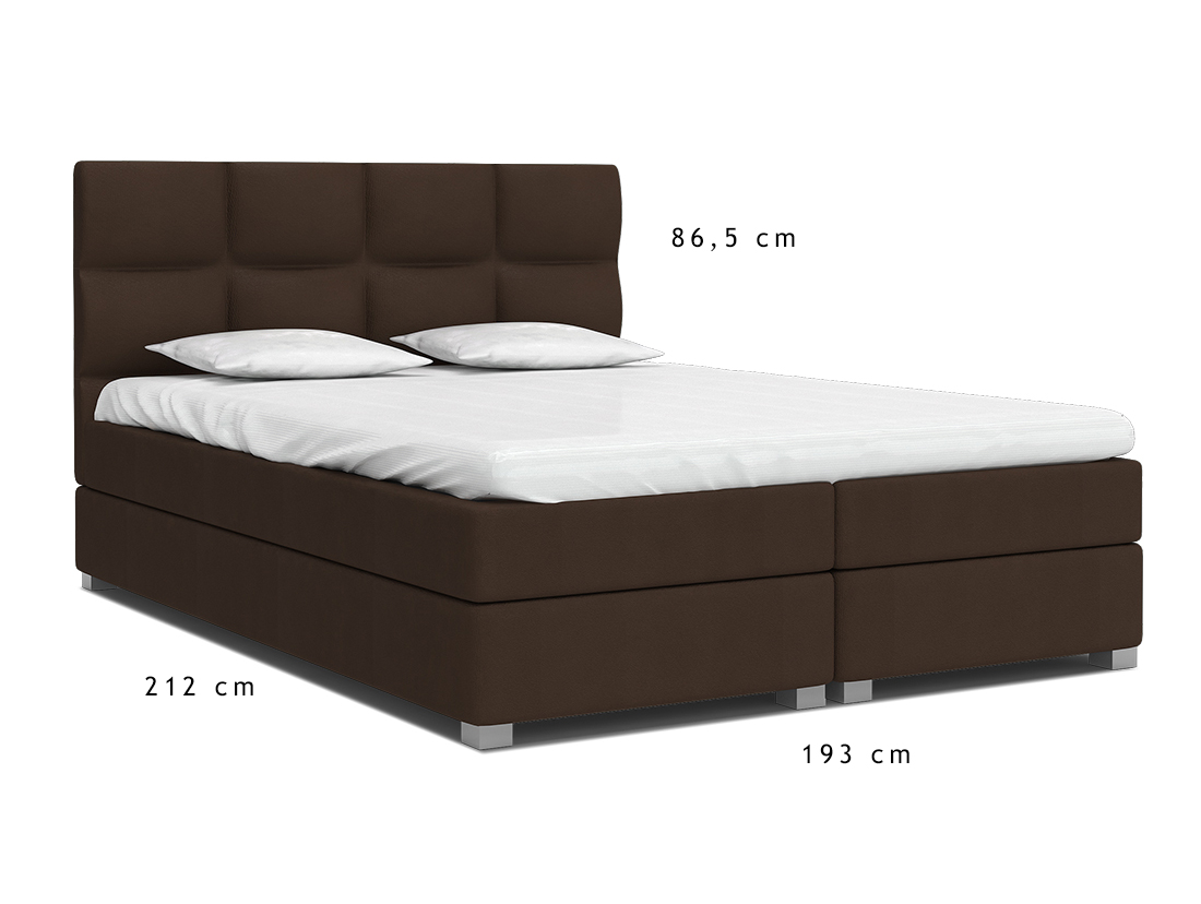 Luxusní postel SPRING BOX 180x200 s kovovým zdvižným roštem HNĚDÁ