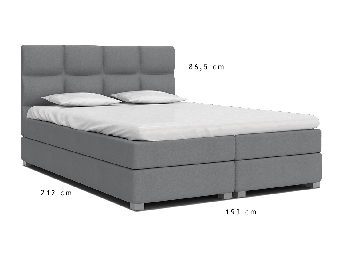 Luxusní postel SPRING BOX 180x200 s kovovým zdvižným roštem ŠEDÁ