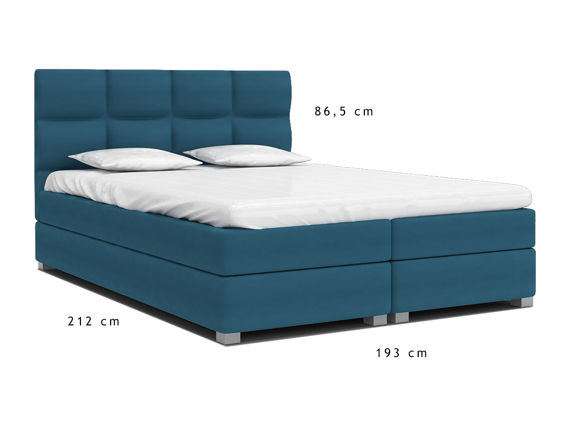 Luxusní postel SPRING BOX 180x200 s kovovým zdvižným roštem TYRKYSOVÁ