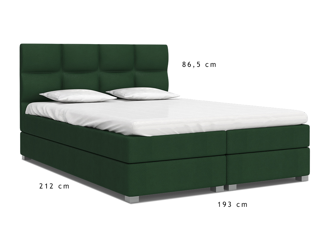 Luxusní postel SPRING BOX 180x200 s kovovým zdvižným roštem ZELENÁ