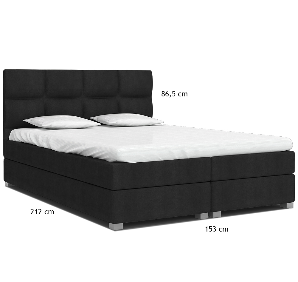 Luxusní postel SPRING BOX 140x200 s kovovým zdvižným roštem ČERNÁ