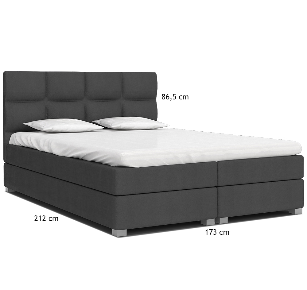 Luxusní postel SPRING BOX 160x200 s kovovým zdvižným roštem GRAFIT