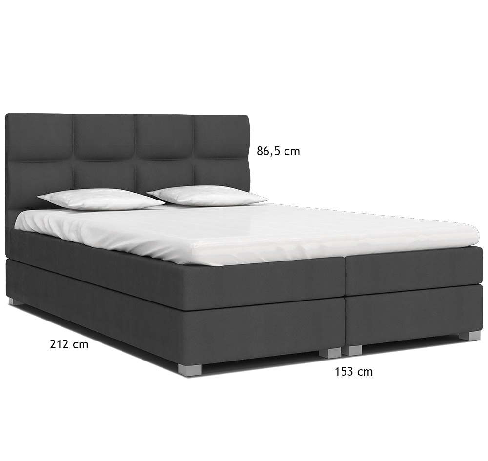 Luxusní postel SPRING BOX 140x200 s kovovým zdvižným roštem GRAFIT