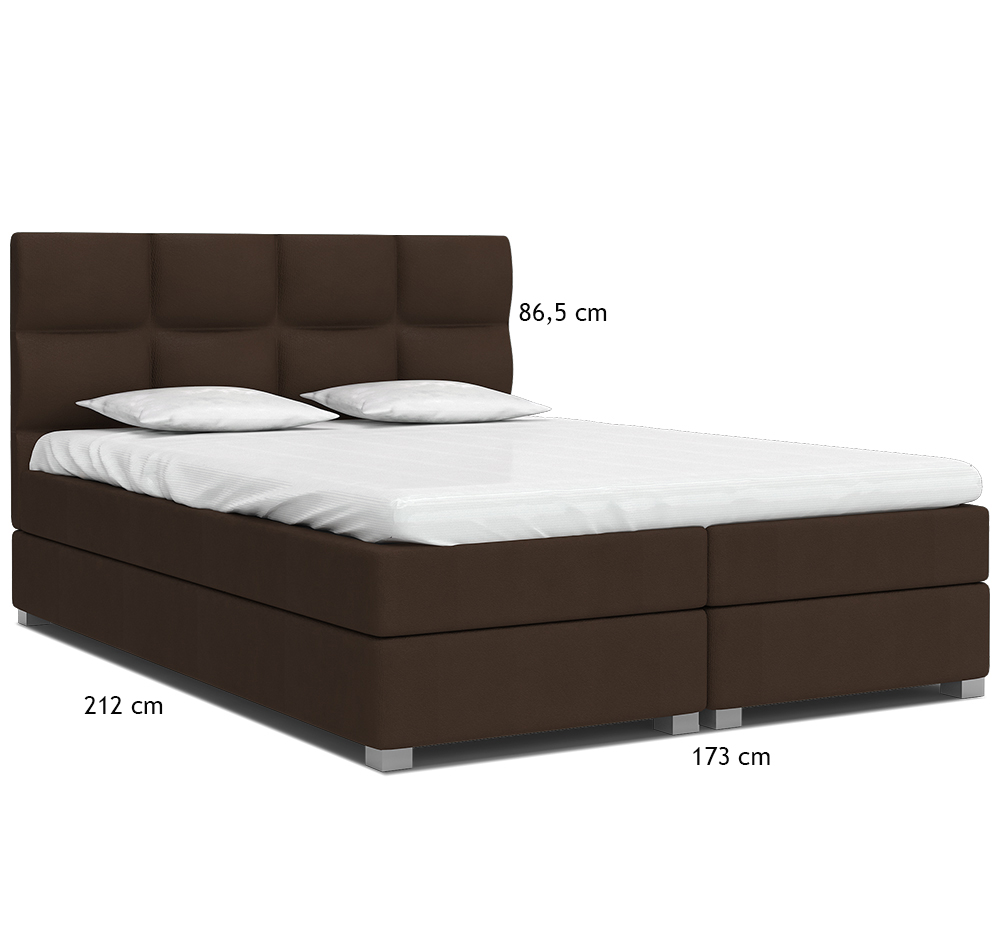 Luxusní postel SPRING BOX 160x200 s kovovým zdvižným roštem HNĚDÁ