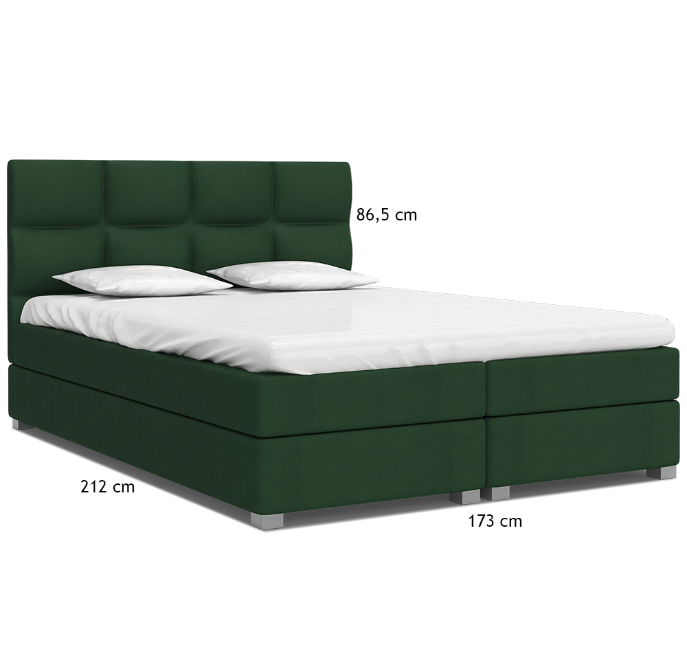 Luxusní postel SPRING BOX 160x200 s kovovým zdvižným roštem ZELENÁ