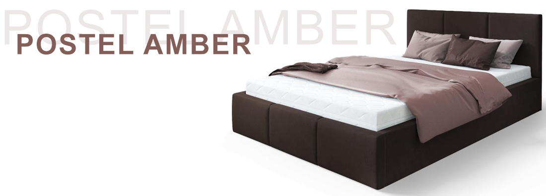 Čalouněná postel AMBER 160x200 Hnědá Trinity s úložným prostorem dřevěný rošt