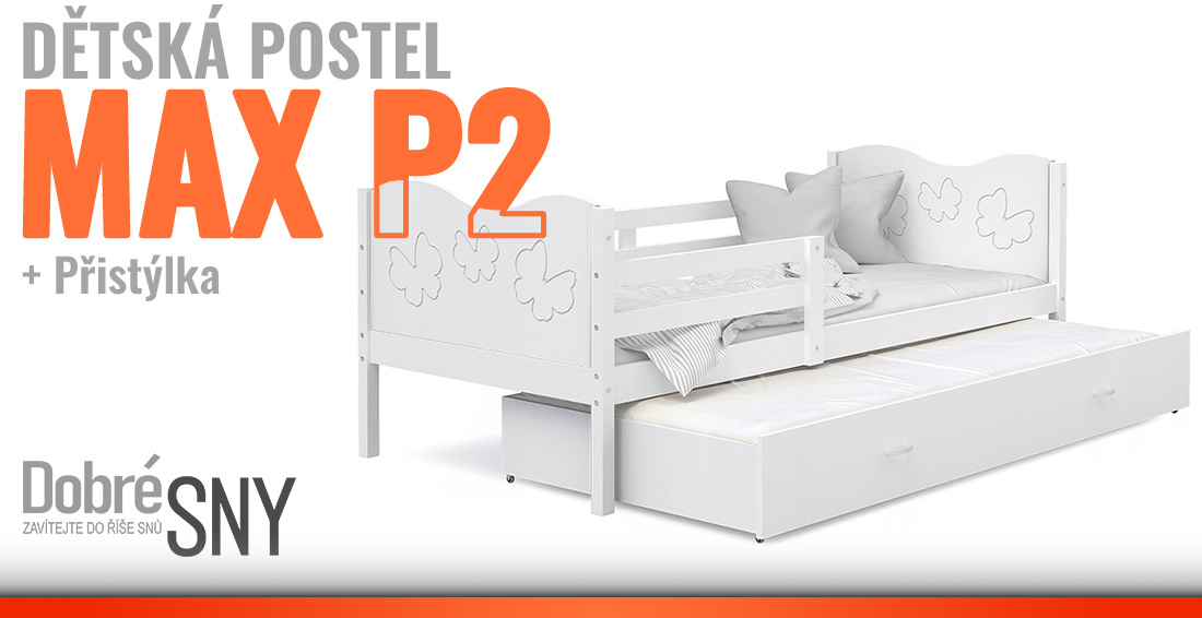 Detská posteľ MAX P2 80x190 cm BIELA-BIELA