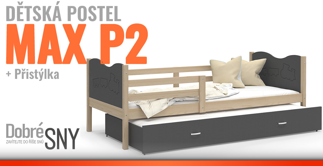 Detská posteľ MAX P2 80x190 cm BOROVICA-SIVÁ