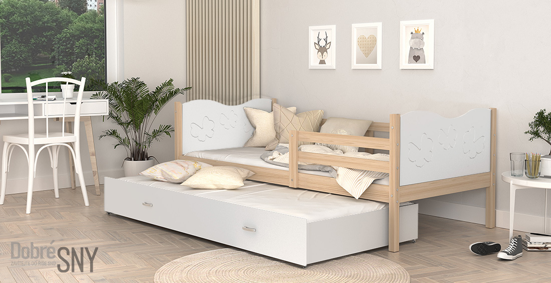 Detská posteľ MAX P2 80x190 cm BOROVICA-BIELA
