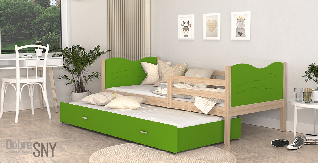 Detská posteľ MAX P2 80x190 cm BOROVICA-ZELENÁ