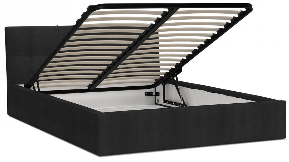 Čalouněná postel RINO 160x200 cm s kovovým roštem černá