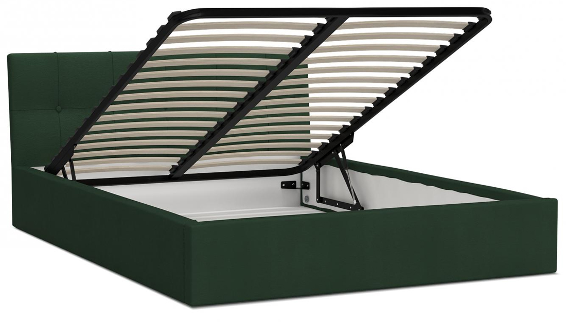 Čalouněná postel RINO 180x200 cm s kovovým roštem zelená