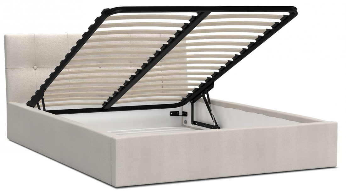 Čalouněná postel RINO 120x200 cm s kovovým roštem krémová