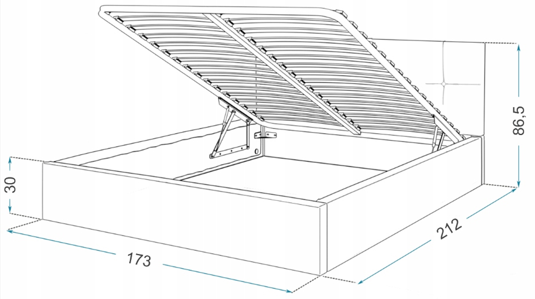 Čalouněná postel RINO 160x200 cm s kovovým roštem krémová