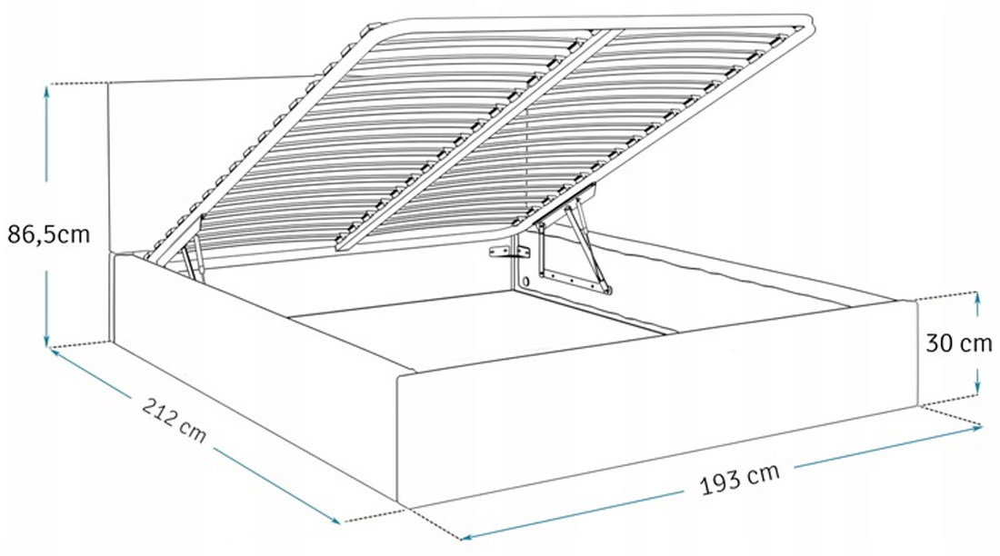 Čalouněná postel RINO 180x200 cm s kovovým roštem hnědá