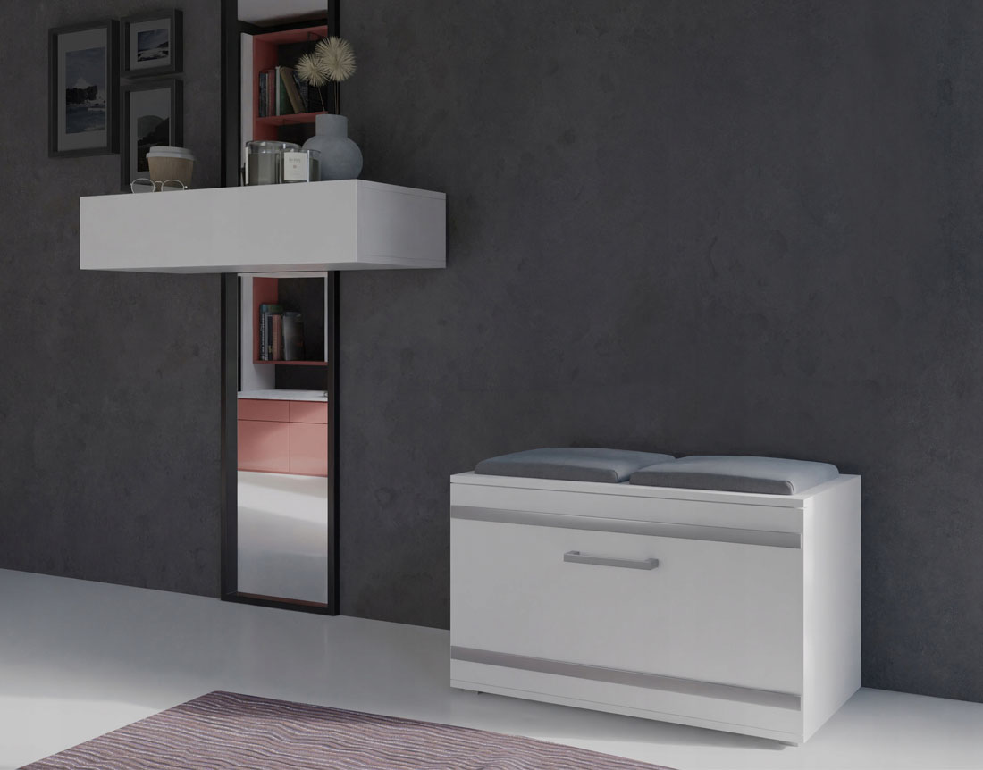 Botník s lavicí OPAL BÍLÁ