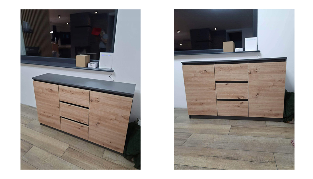 Komoda VEGA 2+3 ANTRACIT/DUB ARTISAN matná