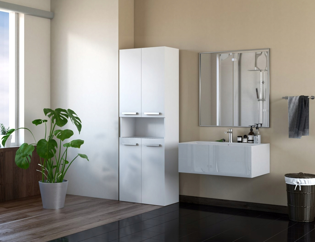 Koupelnová skříňka s policí NEL 1K DK BÍLÁ