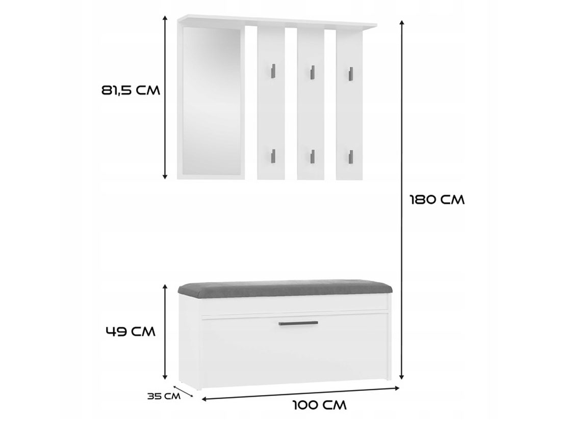 Předsíňová sestava PARMA bílá