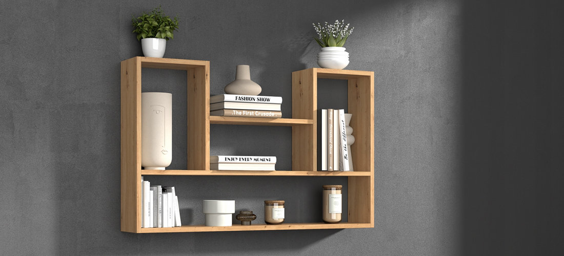 Nástěnná police BILBAO 4P dub artisan