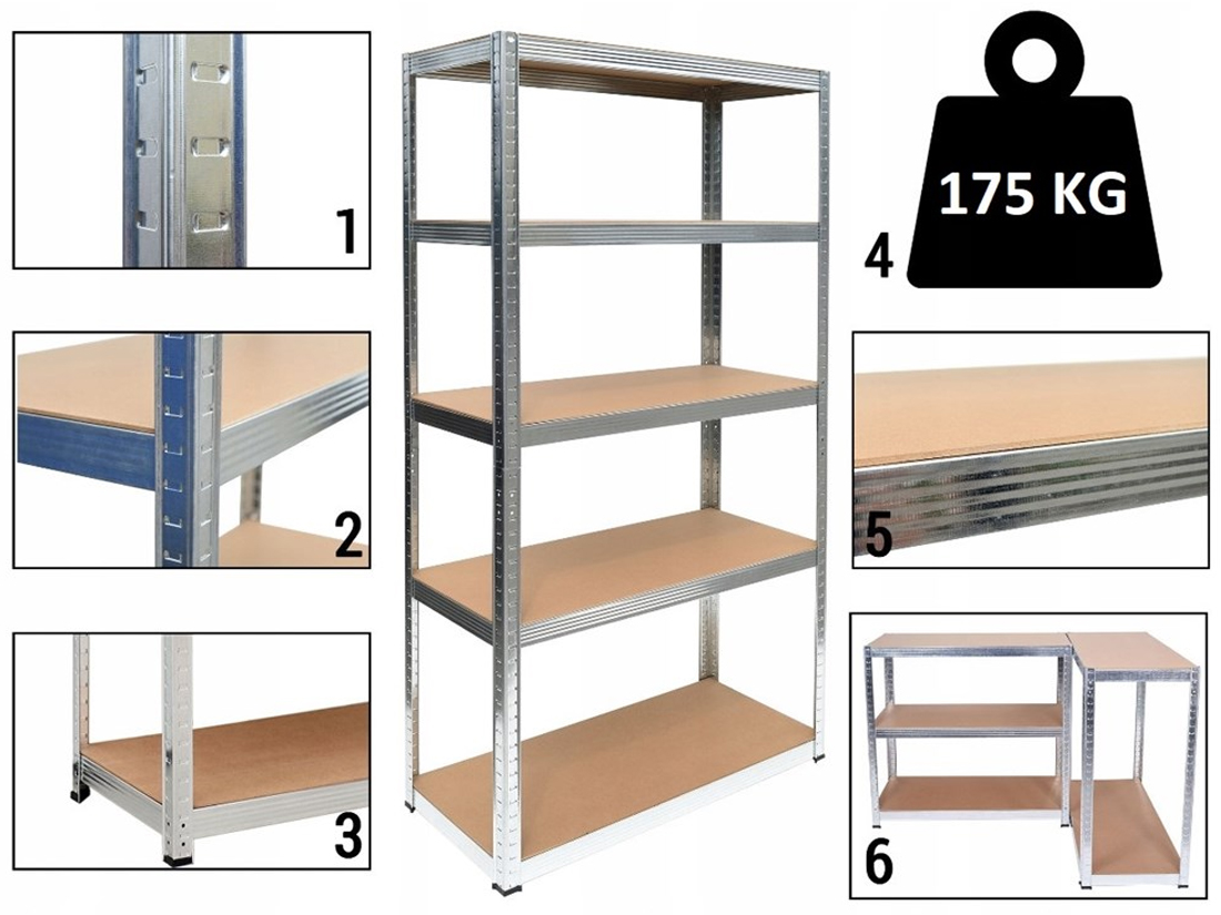 Kovový regál G9040, 180x90x40, nosnosť 875 kg