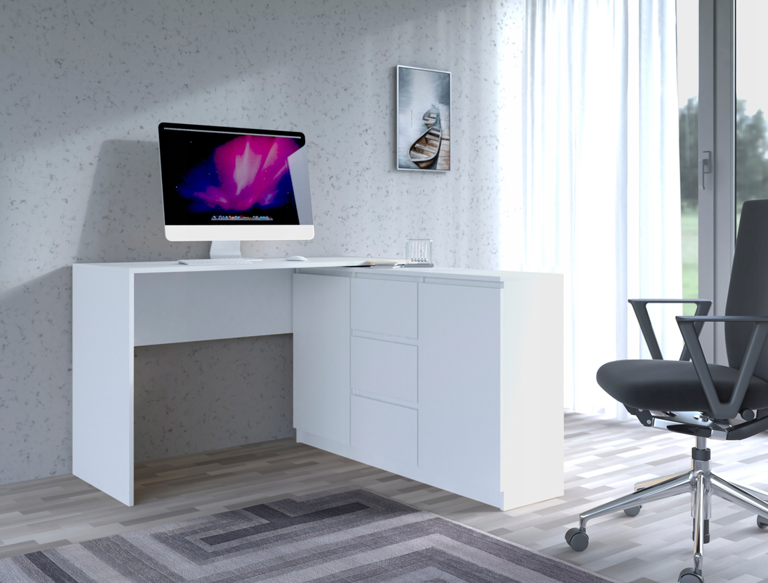 Psací stůl s komodou ERIC bílá