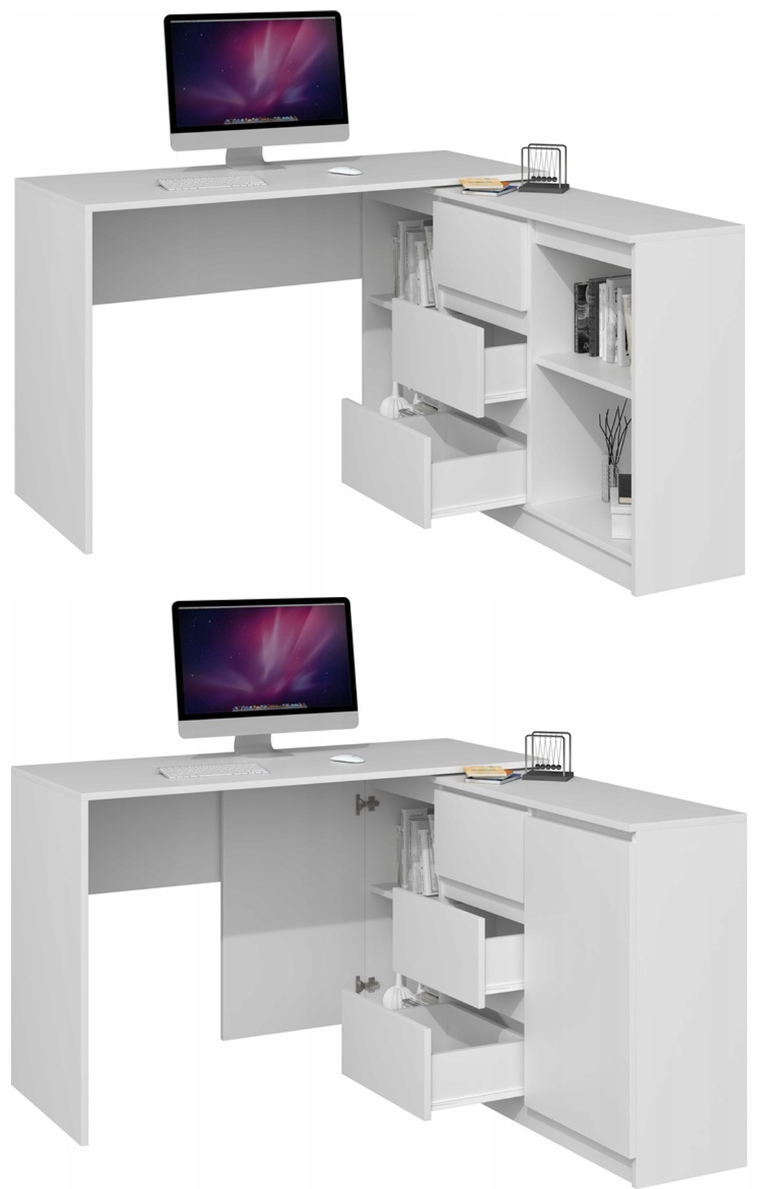 Psací stůl s komodou ERIC bílá