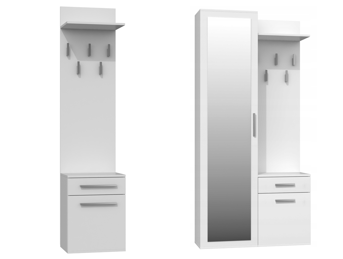 Předsíňový věšák se skříňkou DUO bílá