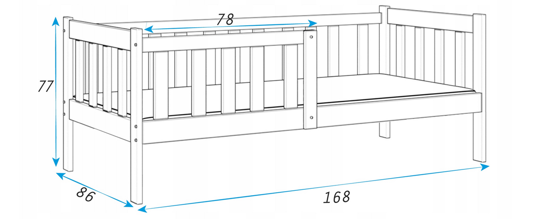Dětská postel BOBO 160x80 BÍLÁ