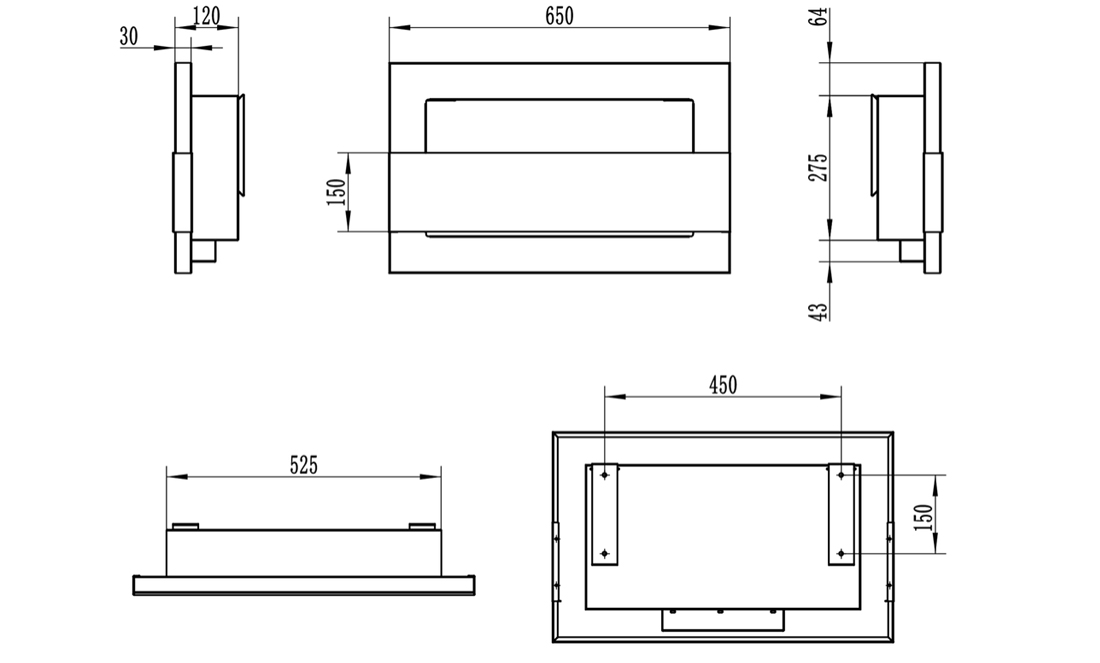 BIO KRB SLIM 650x400 černý matný