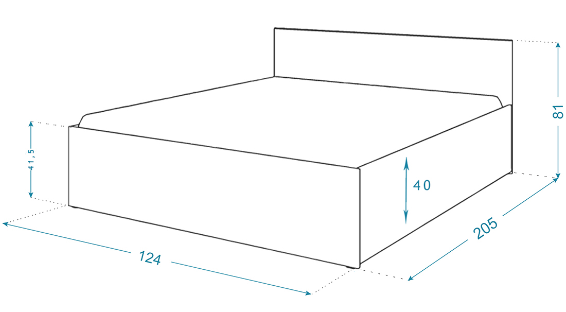 Postel PANAMA KLASIK 120x200 + rošt DUB