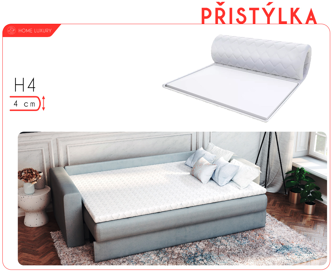 Přistýlka z polyuretanové pěny T25 140x200 cm H4 5cm