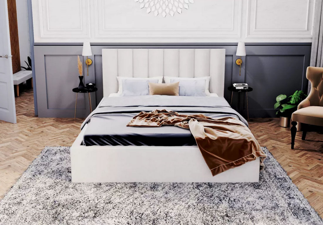 Luxusní postel TOPAZ trinity 180x200 s kovovým roštem ŠEDÁ
