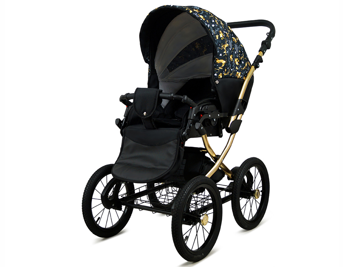 Kočárek 4v1 BabyLux Qbaro Black