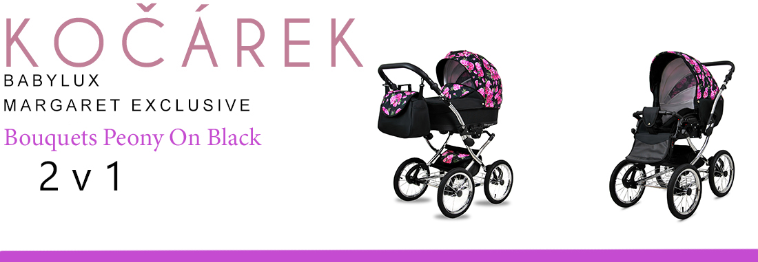 Kočárek 4v1 BabyLux Margaret Exclusive Wild Flowers