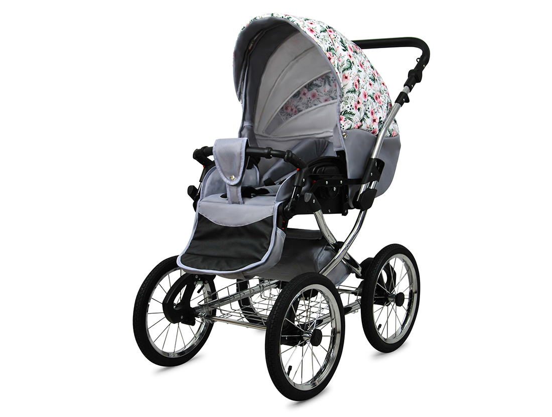 Kočárek 3v1 BabyLux Margaret Exclusive Grey Flex