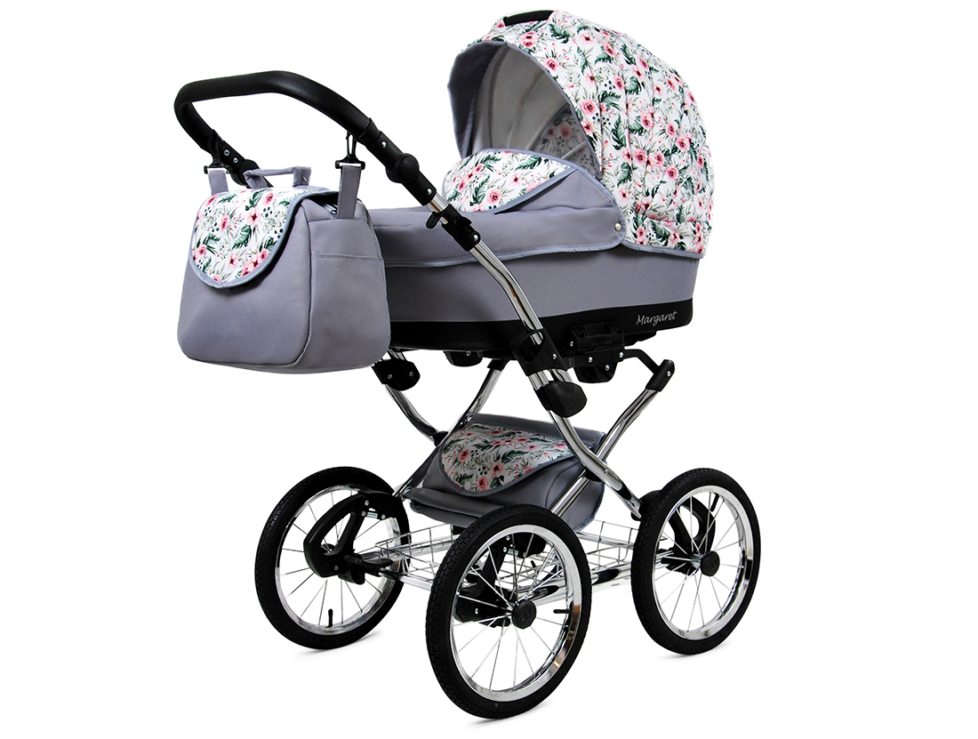 Kočárek 3v1 BabyLux Margaret Exclusive Grey Flex
