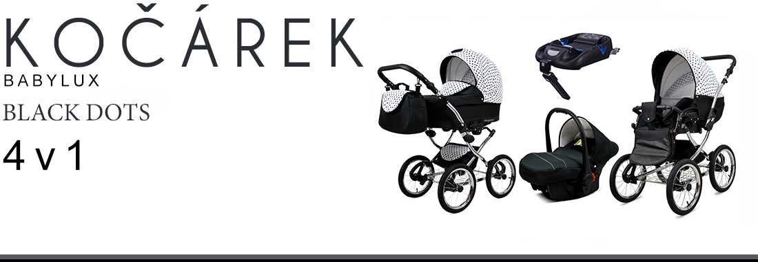 Kočárek 4v1 BabyLux Qbaro Black