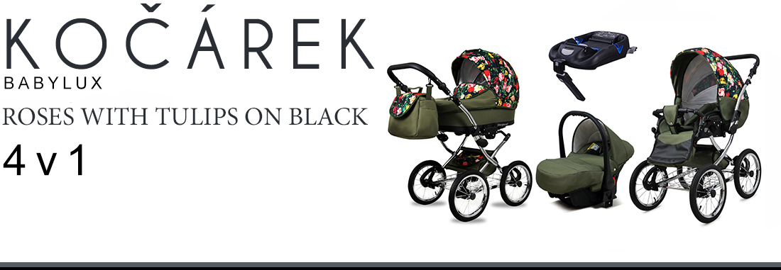 Kočárek 4v1 BabyLux Qbaro Black