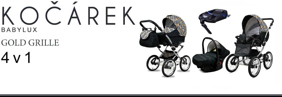 Kočárek 4v1 BabyLux Qbaro Black
