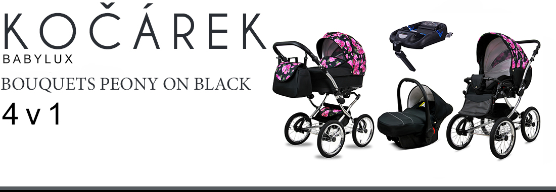 Kočárek 4v1 BabyLux Qbaro Black