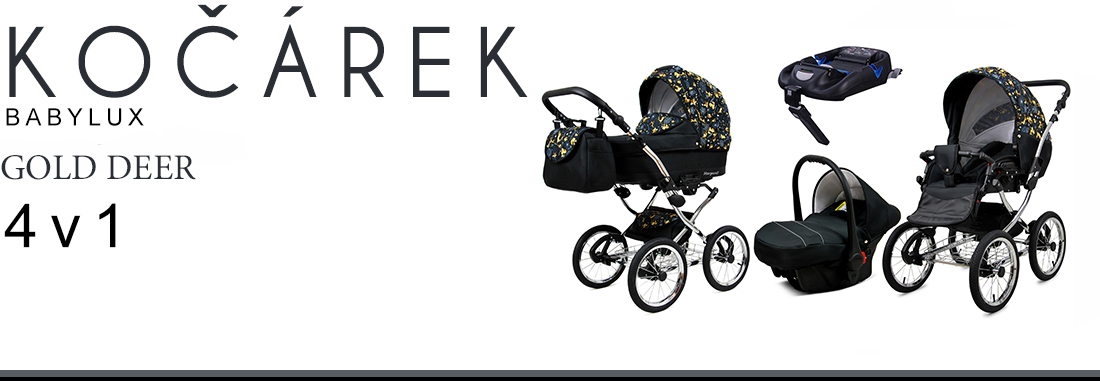 Kočárek 4v1 BabyLux Qbaro Black