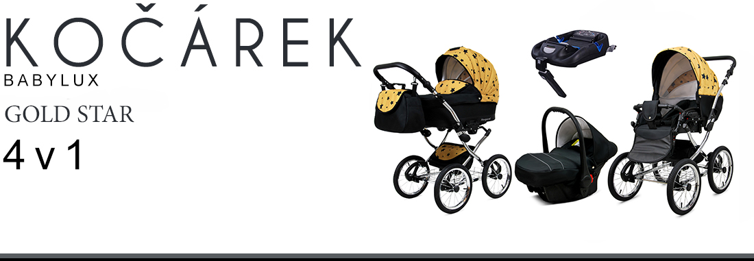 Kočárek 4v1 BabyLux Qbaro Black