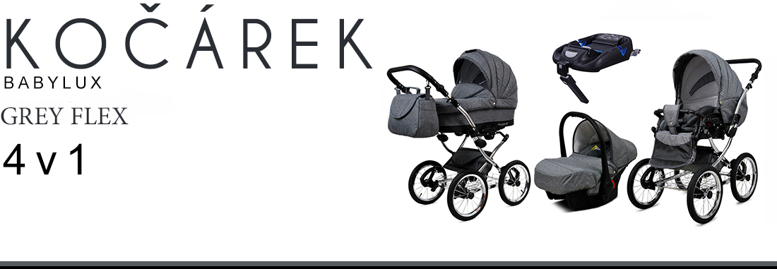 Kočárek 4v1 BabyLux Qbaro Black