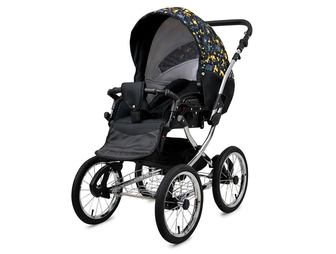 Kočárek 4v1 BabyLux Margaret Exclusive Wild Flowers