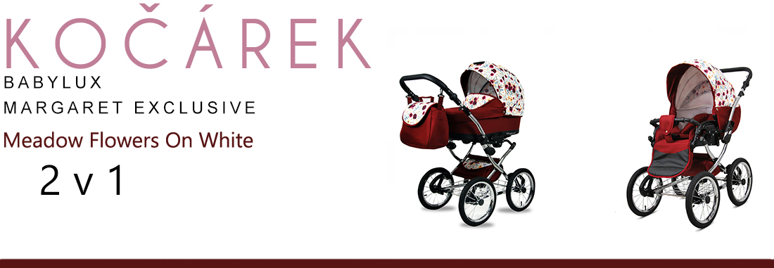 Kočárek 4v1 BabyLux Margaret Exclusive Wild Flowers
