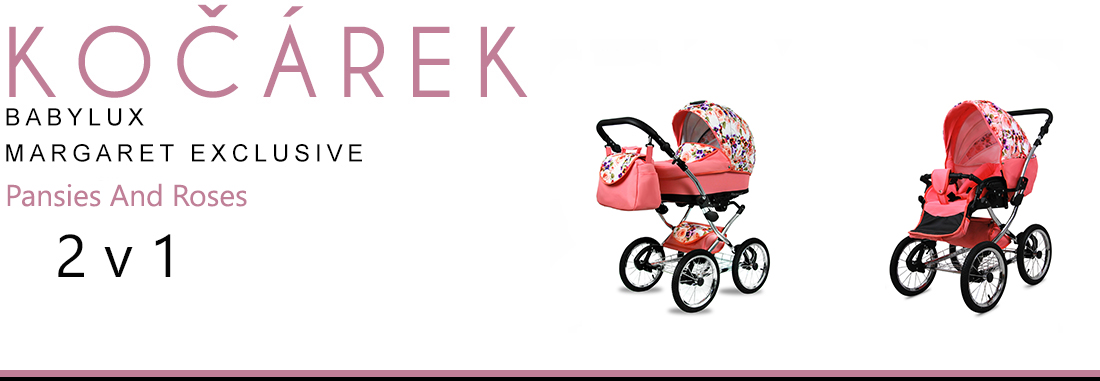 Kočárek 4v1 BabyLux Margaret Exclusive Wild Flowers